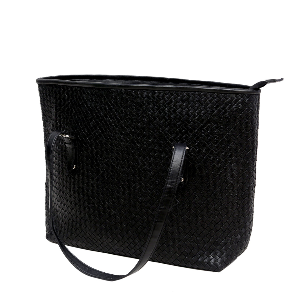 Elara Knitted Leather Tote