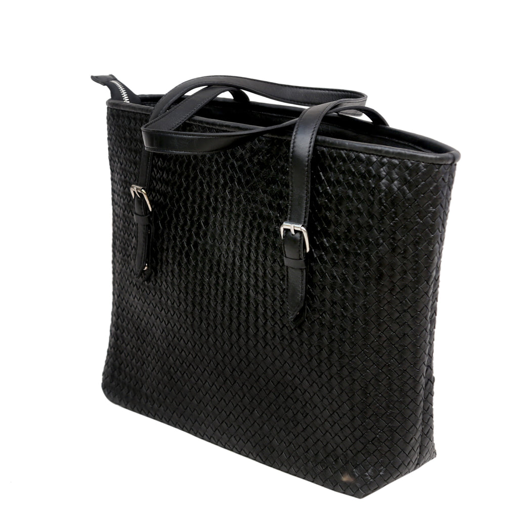 Elara Knitted Leather Tote