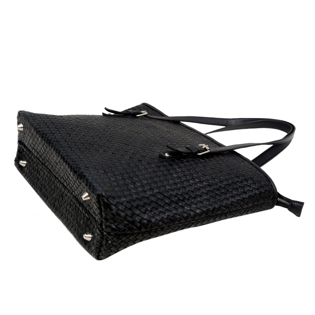 Elara Knitted Leather Tote