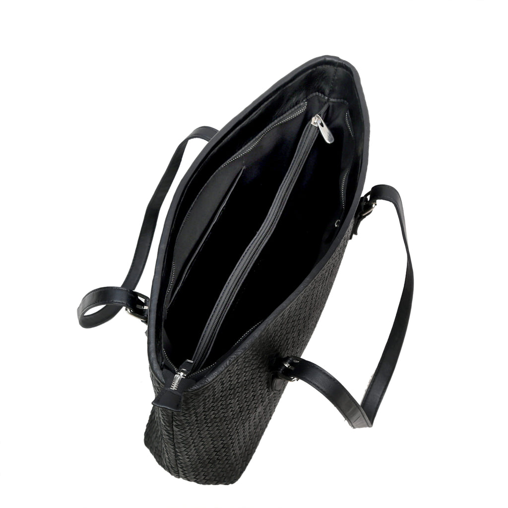 Elara Knitted Leather Tote