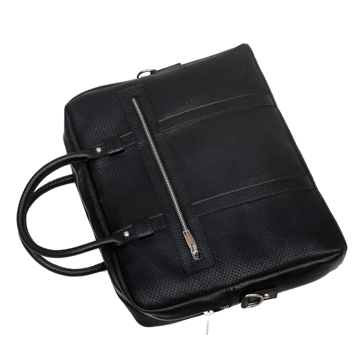 Noir Leather Laptop Bag – Black