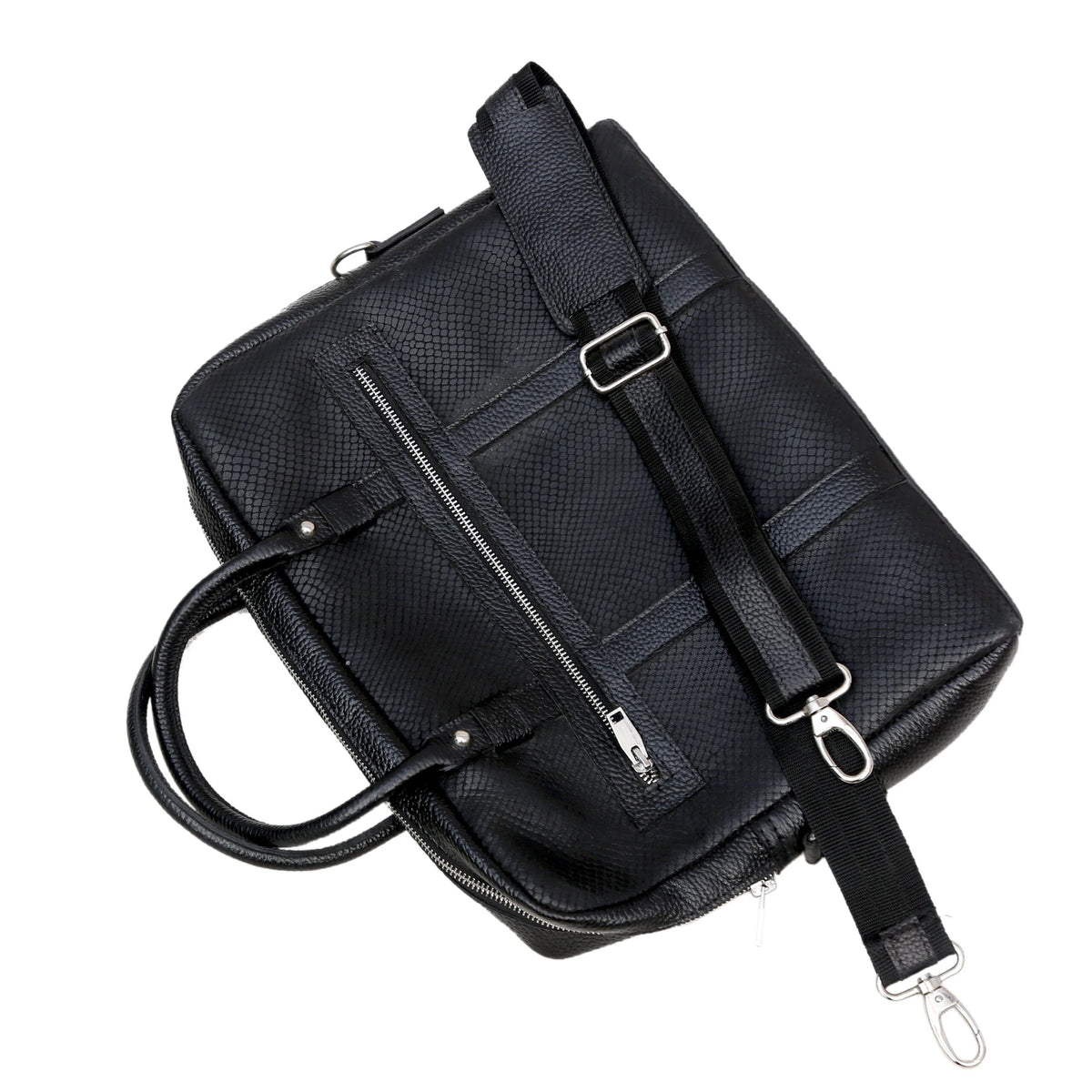 Noir Leather Laptop Bag – Black