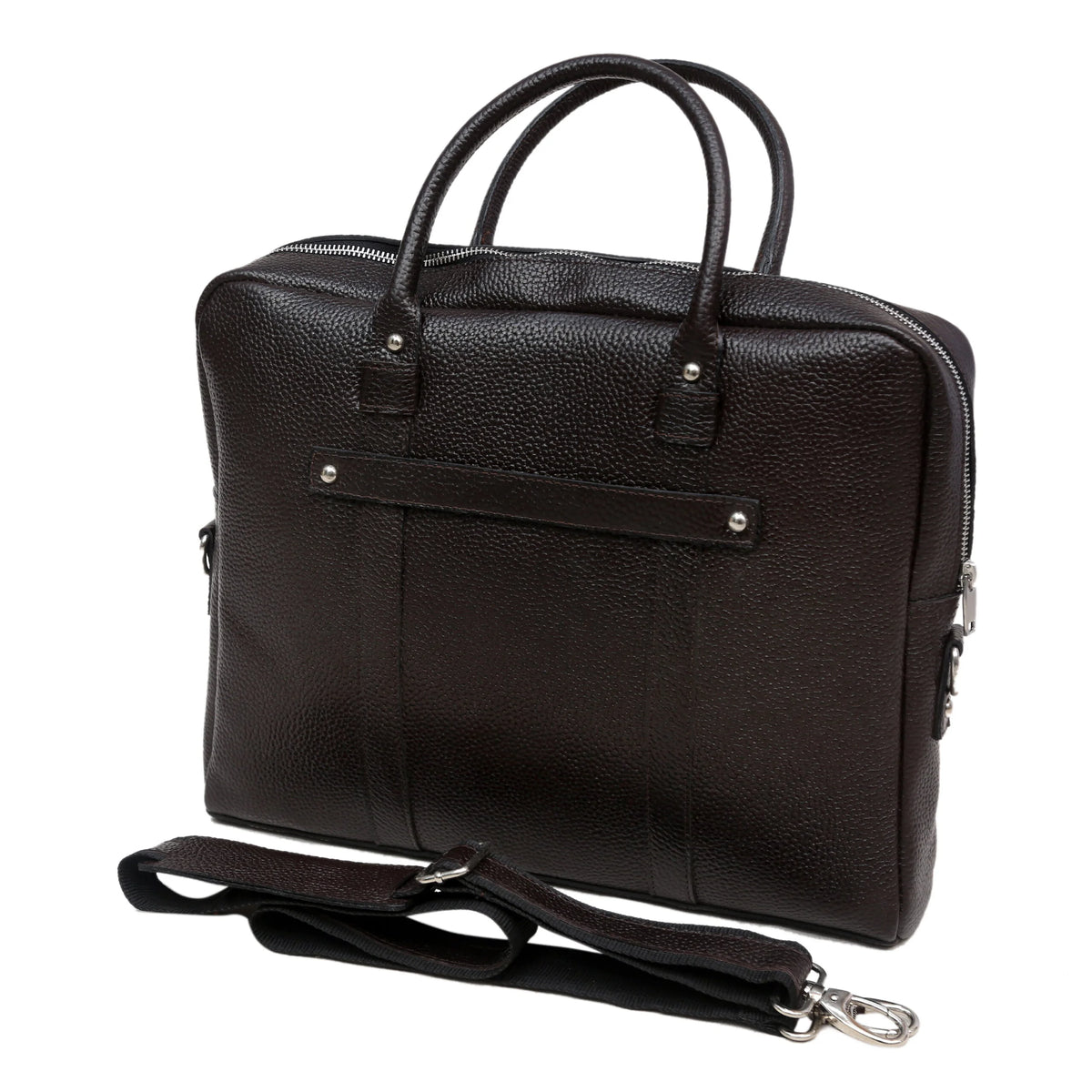 Elston Full-Grain Leather Laptop Bag – Brown