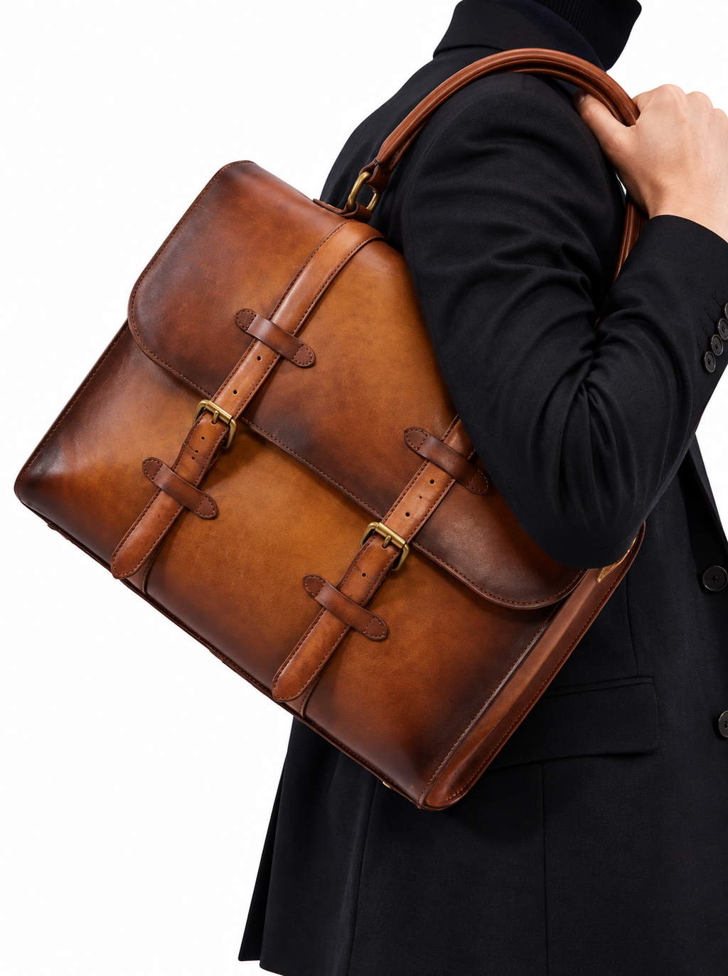 Patina Vintage Brown Leather Laptop Bag