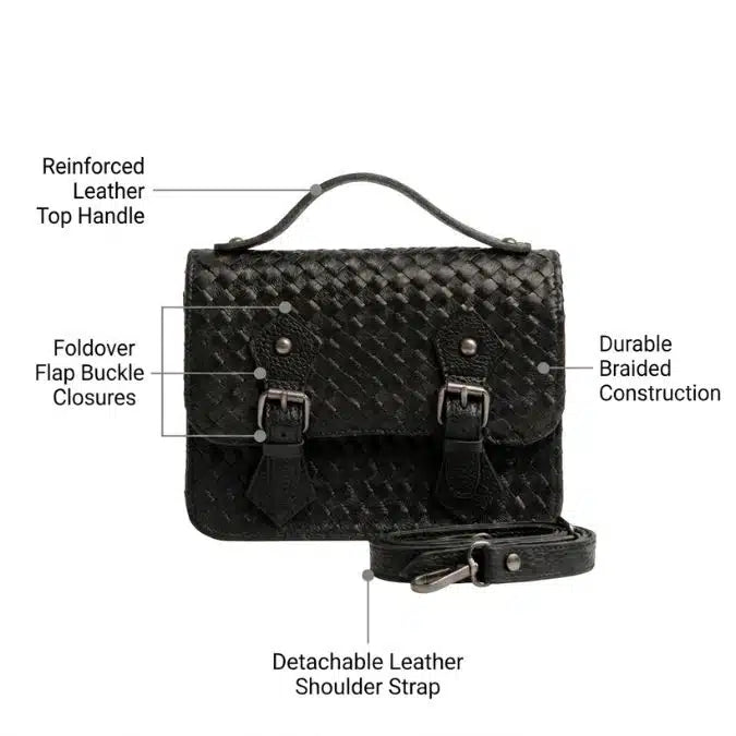Siena Woven Leather Crossbody detail 1