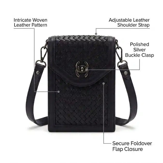 Verona Knitted Leather Crossbody detail 1
