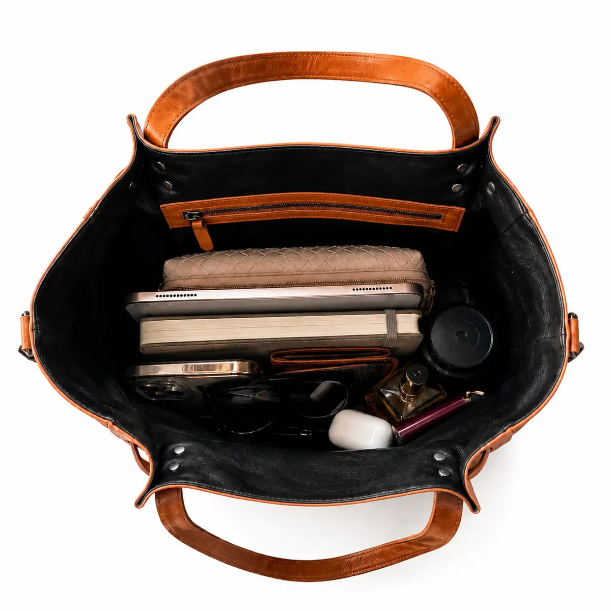 What fits inside the Crunch Tan Tote