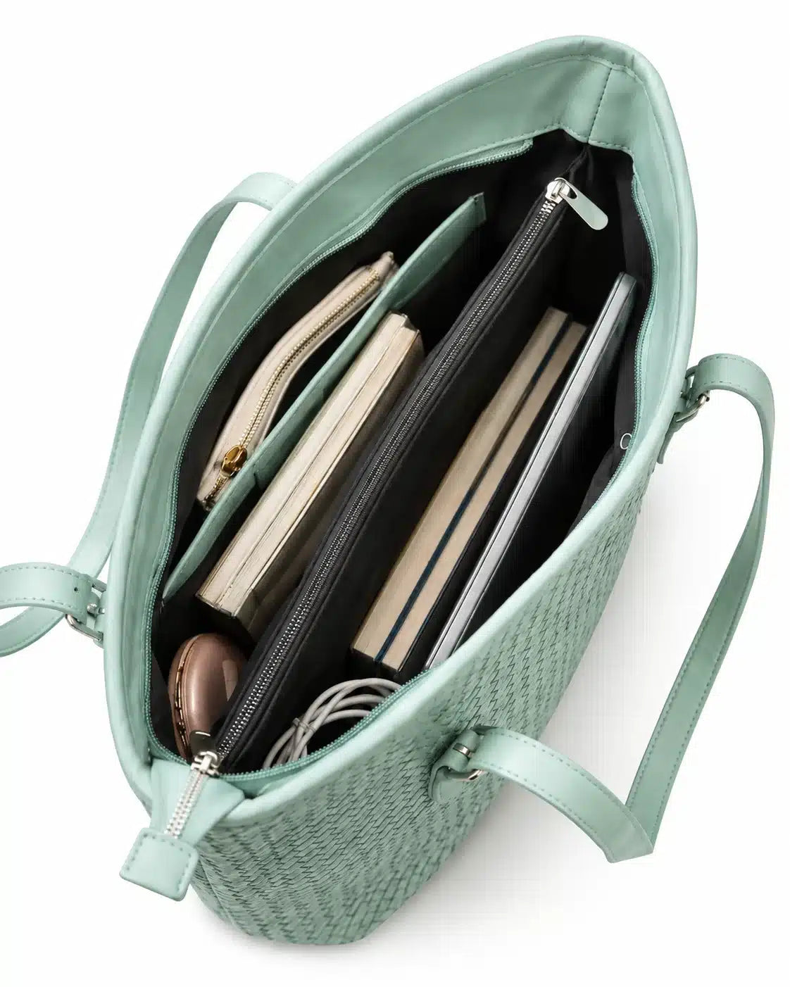 Elara Knitted Leather Tote detail 3