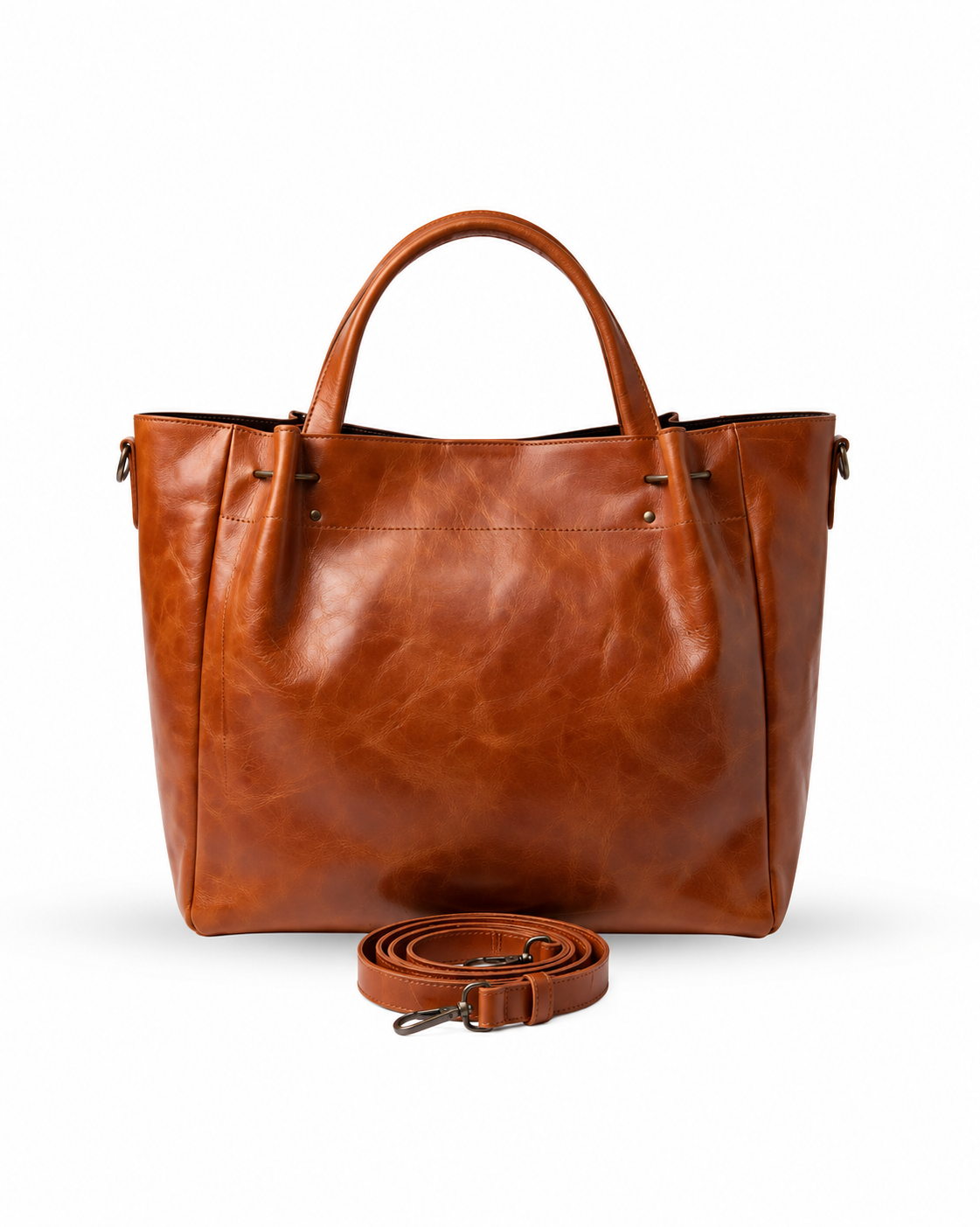 Crunch Tan Leather Tote Bag
