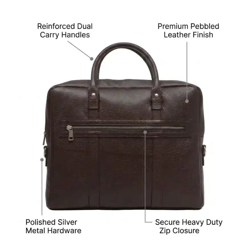 Elston Full-Grain Leather Laptop Bag detail 1