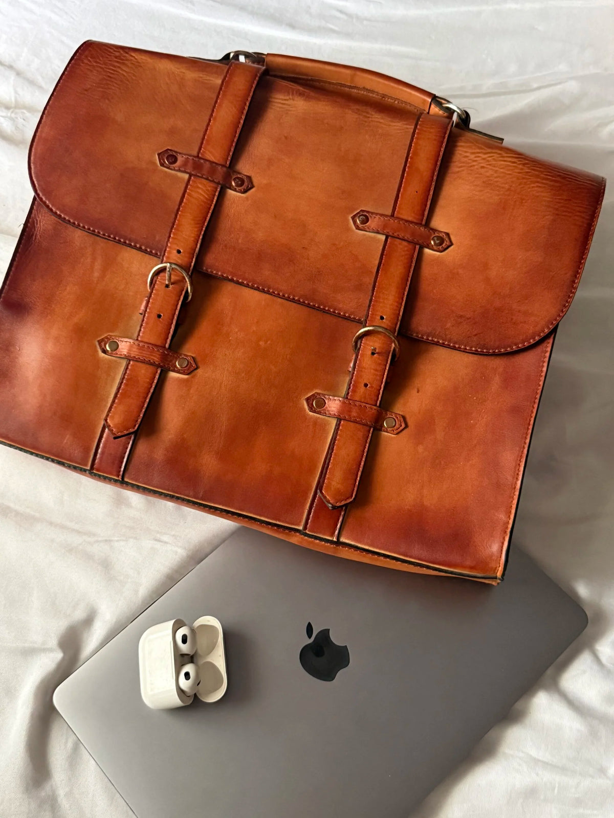 Patina Vintage Brown Leather Laptop Bag