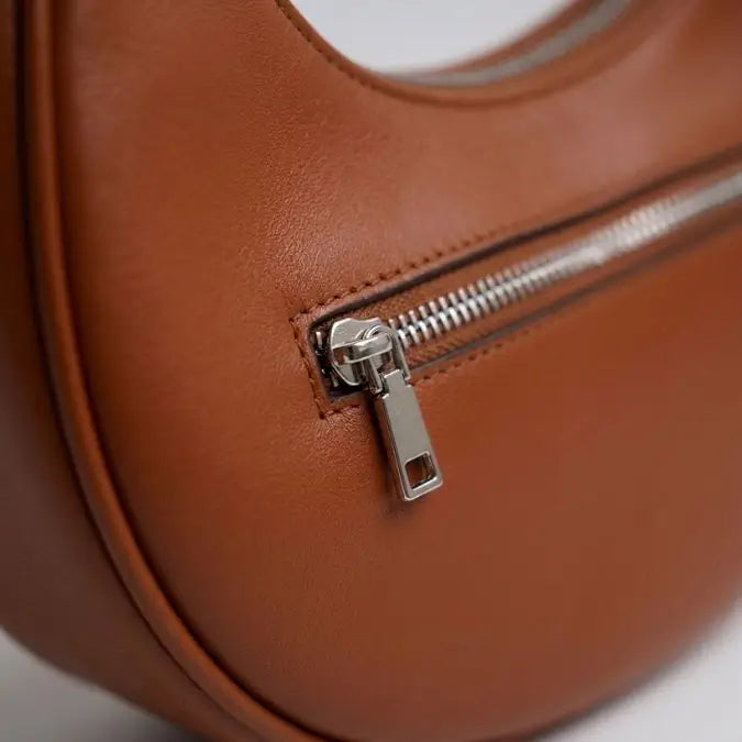 Luna Pebbled Leather Moon Bag detail 2