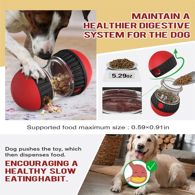 Interactive Dog Toy - Intelligence Boosting Elliptical Track with Rolling Ball and Leaky Food Dispenser | Sturdy, Durable, Habit-Forming