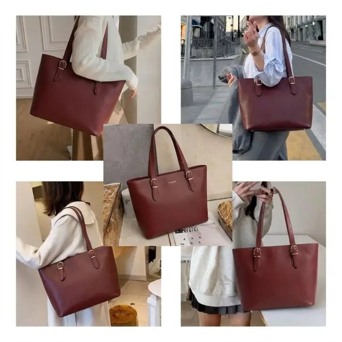 Siena Pebbled Leather Tote styling