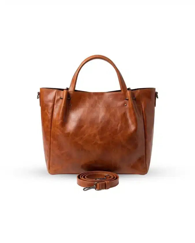 Crunch Tan Leather Tote Bag