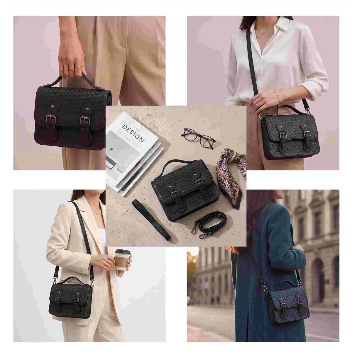 Siena Woven Leather Crossbody styling