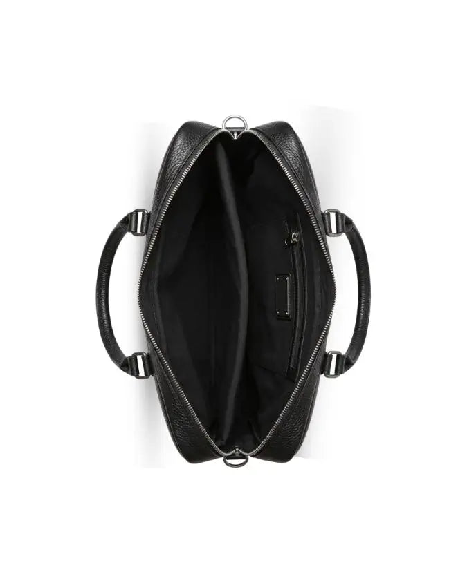 Noir Leather Laptop Bag – Black, detail view