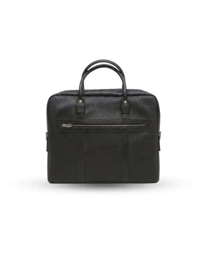 Noir Leather Laptop Bag – Black