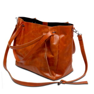 Crunch Tan Leather Tote Bag