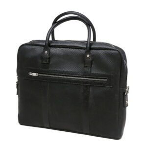 Noir Leather Laptop Bag – Black