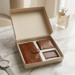 AURA 3-Piece Genuine Leather Wallet Gift Set – Brown