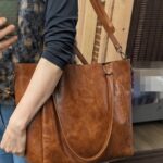 Crunch Tan Leather Tote Bag photo review