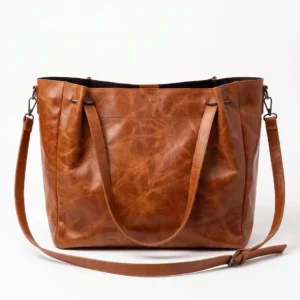 Crunch Tan Leather Tote Bag
