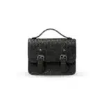 Siena Woven Leather Crossbody – Black