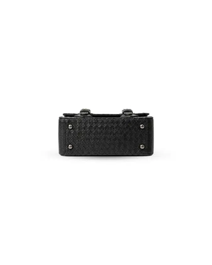 Siena Woven Leather Crossbody – Black - Image 7