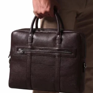 Elston Full-Grain Leather Laptop Bag – Brown