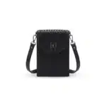Verona Knitted Leather Crossbody – Black