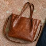 Crunch Tan Leather Tote Bag photo review