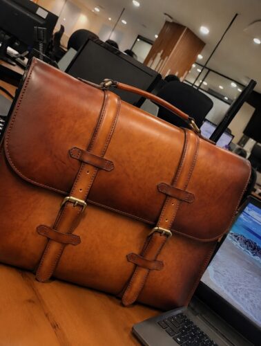 Patina Vintage Brown Leather Laptop Bag photo review