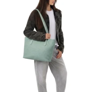 Elara Knitted Leather Tote