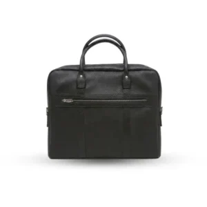 Noir Leather Laptop Bag – Black