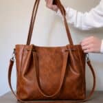 Crunch Tan Leather Tote Bag photo review