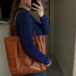 Crunch Tan Leather Tote Bag photo review